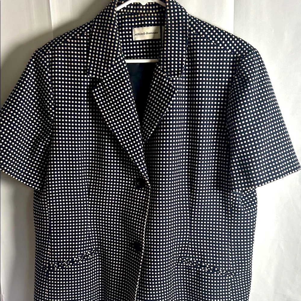 Alfred Dunner Black and White Checkered Top
